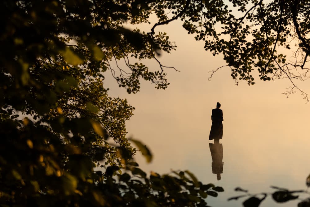 Serene Waters Silhouette by Leszek Paradowski — canvas wall art