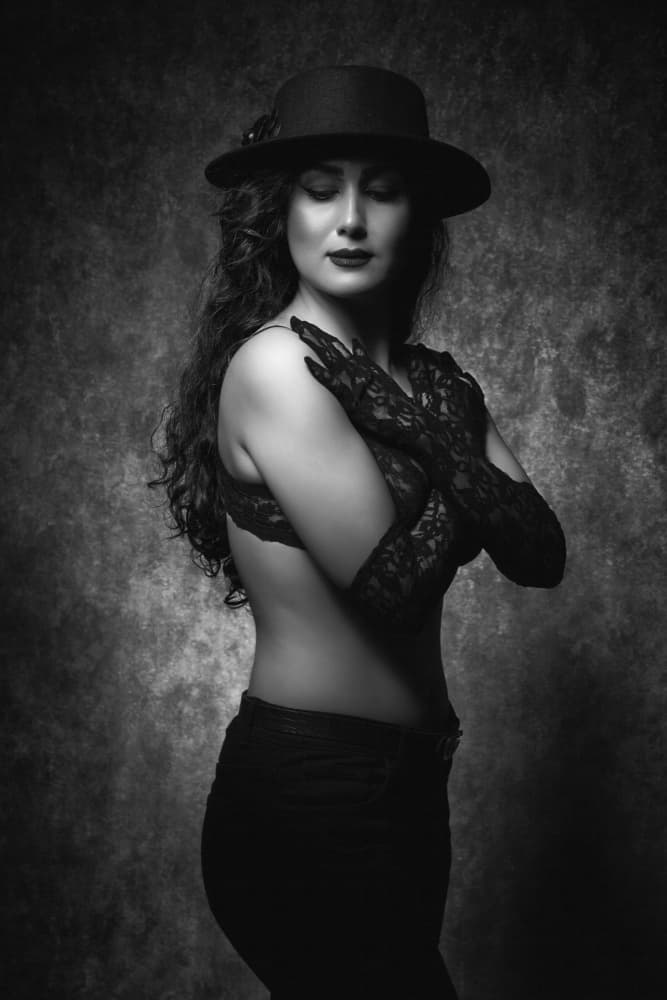 Elegant Woman in Fedora by Glamour Studio — canvas wall art