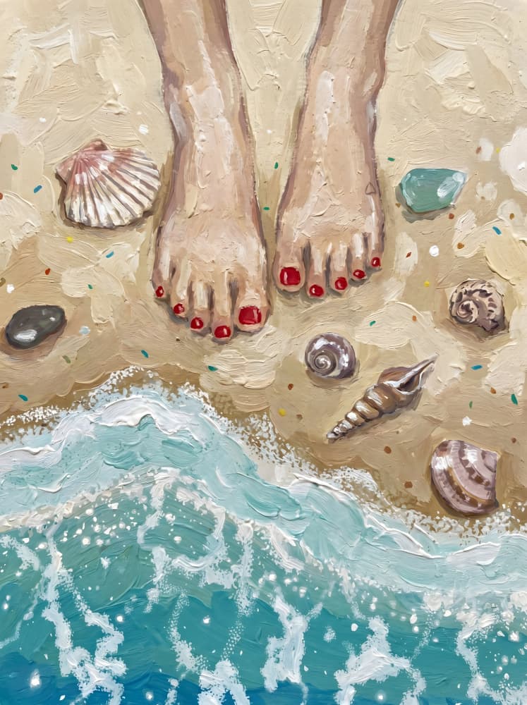 Toes in the Sand by HUGO — canvas wall art