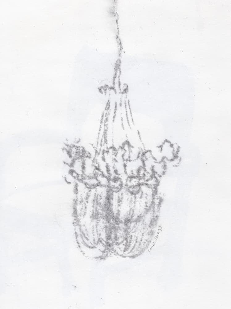 Elegant Chandelier Drawing by Janel Bragg — canvas wall art
