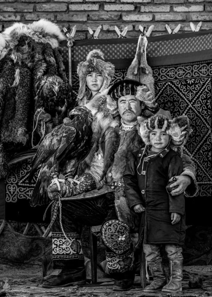 Eagle Hunter Family Portrait by ADIREK M — canvas wall art