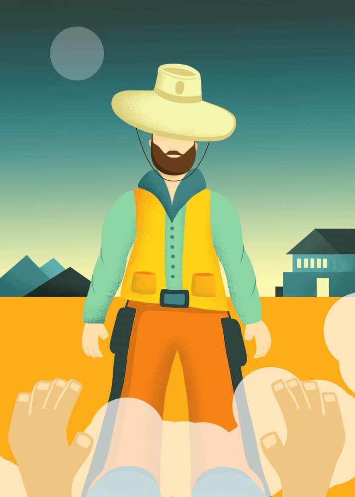 Cowboy Desert Vista by Magdalena Herichova — canvas wall art