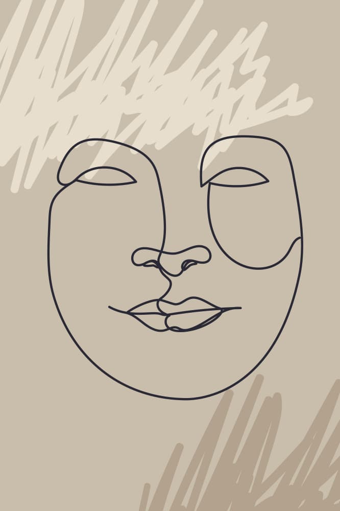 Serene Abstract Face by Anna Rose — canvas wall art