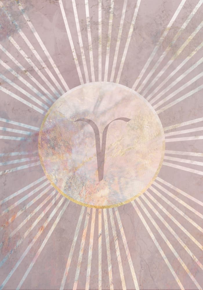 Aries Zodiac Rays by Sarah Manovski — canvas wall art