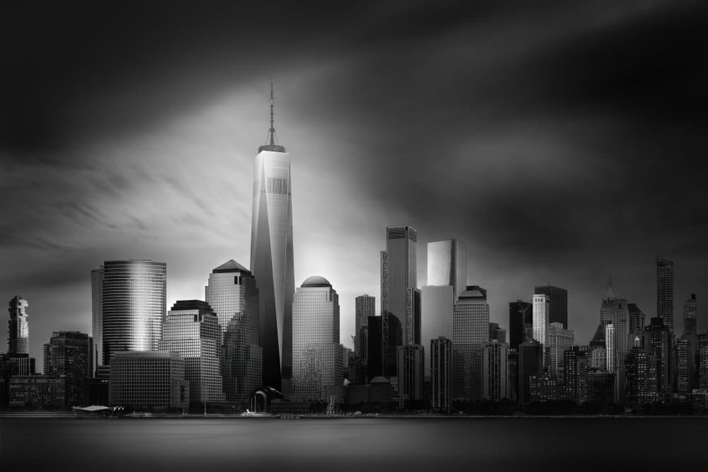 One World Cityscape by InTheMoment — canvas wall art