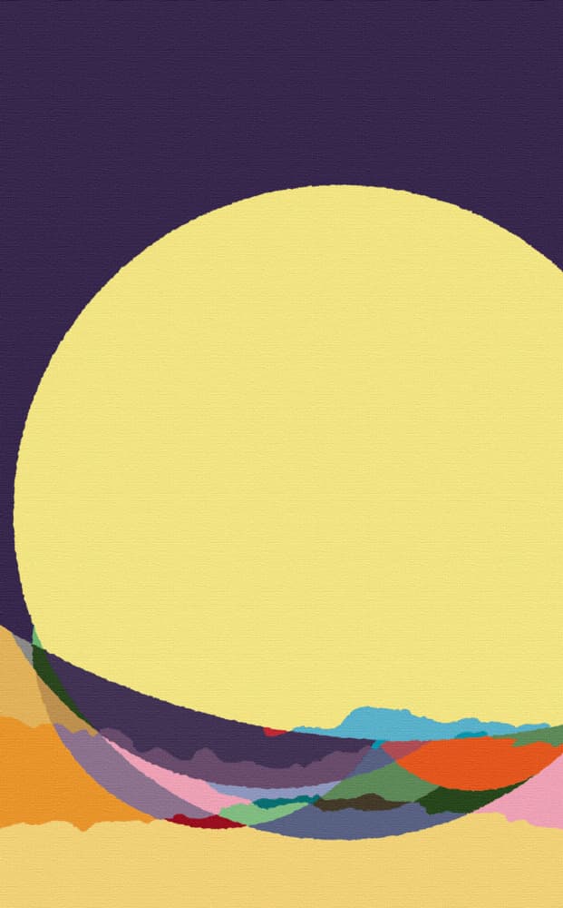 Yellow Moon Mountain Layers by Rafa Mateo — canvas wall art