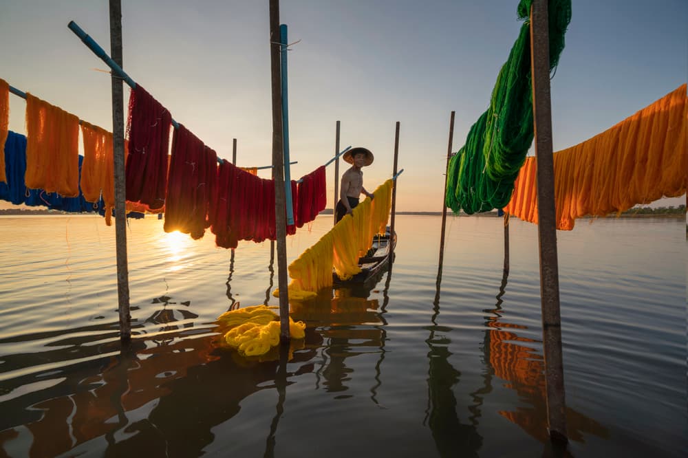 Golden Hour Dyeing by Sarawut Intarob — canvas wall art