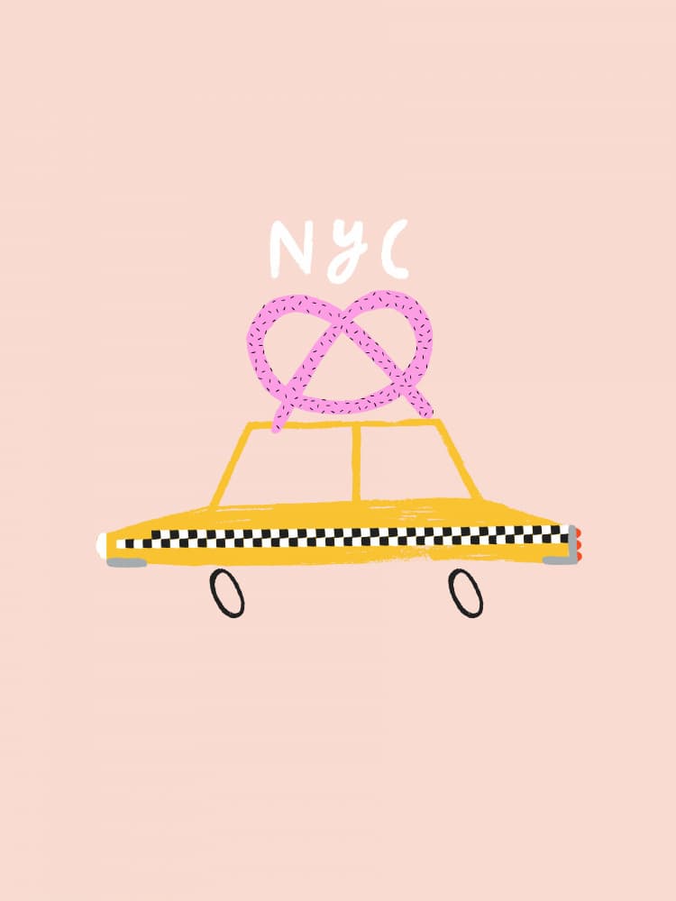 NYC Taxi Pretzel by Aislinn Simmonds — canvas wall art