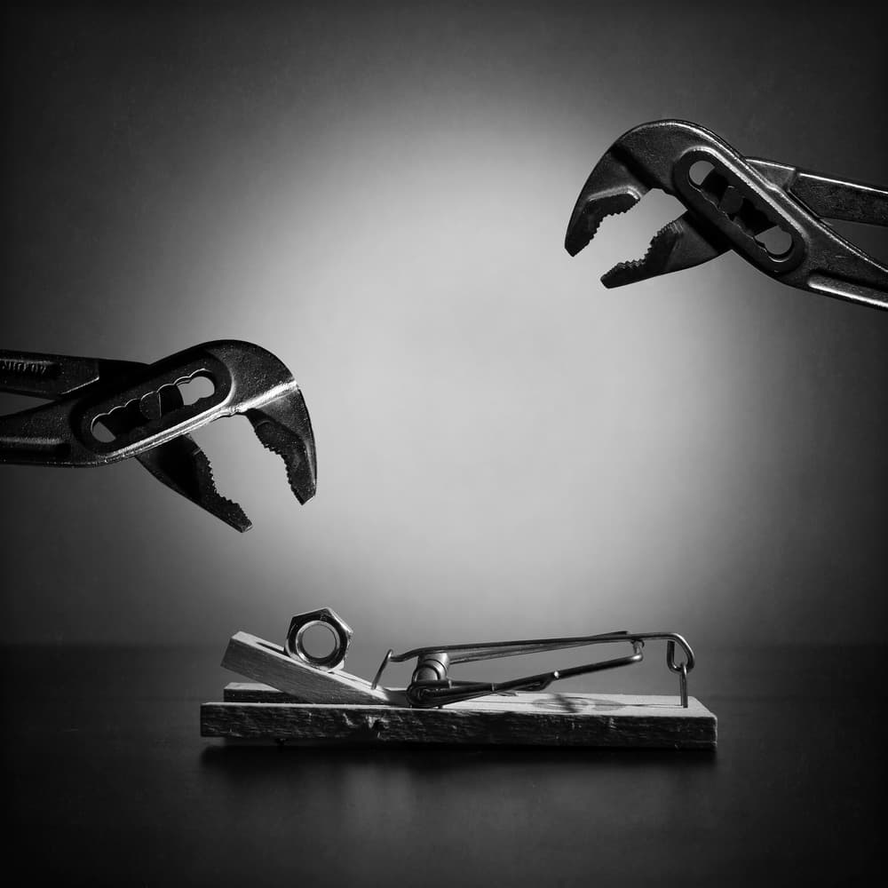 Pliers Over Mousetrap by Victoria Glinka — canvas wall art