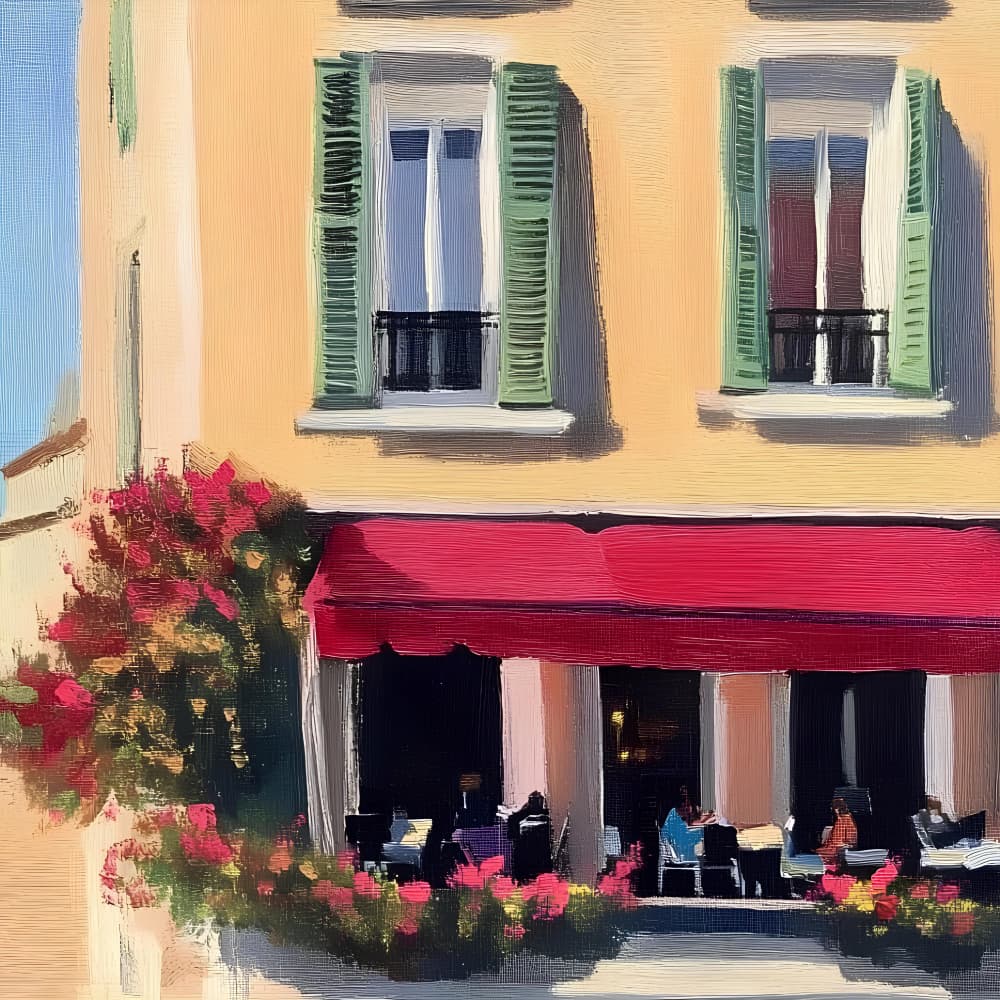 European Cafe Blossoms by Avanesova Elena — canvas wall art