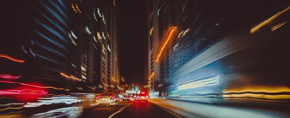 Urban Light Trails by Hasan Dimdik — canvas wall art
