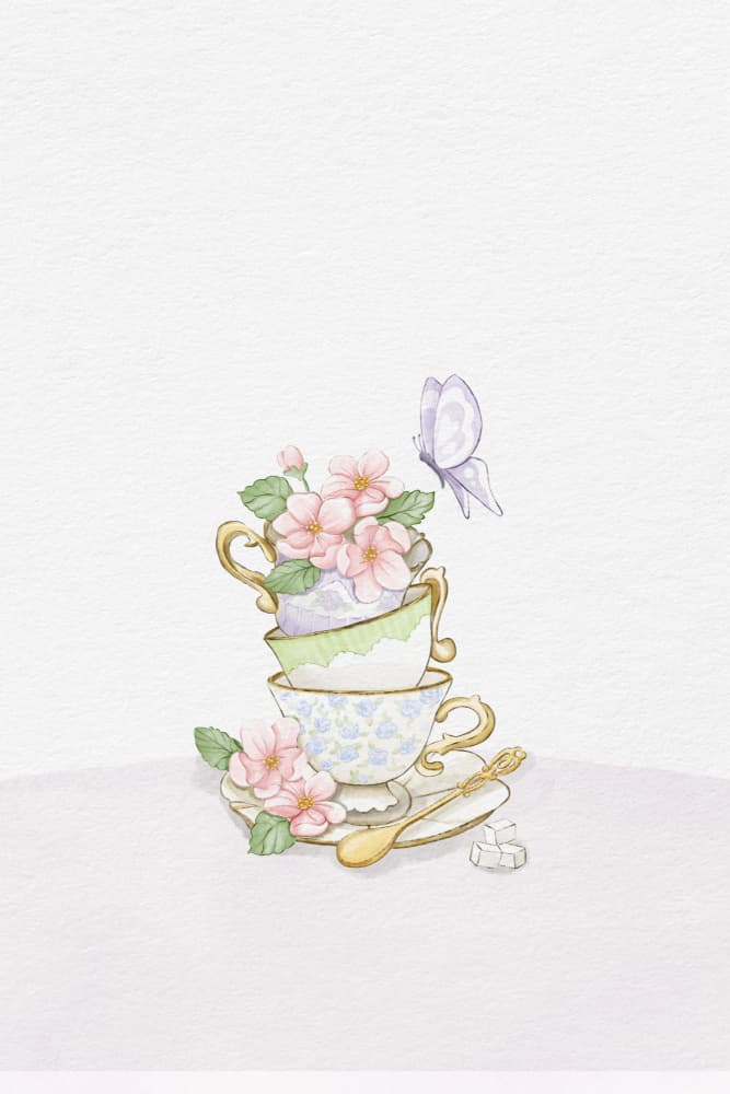Pink Flower Teacups by Xuan Thai — canvas wall art
