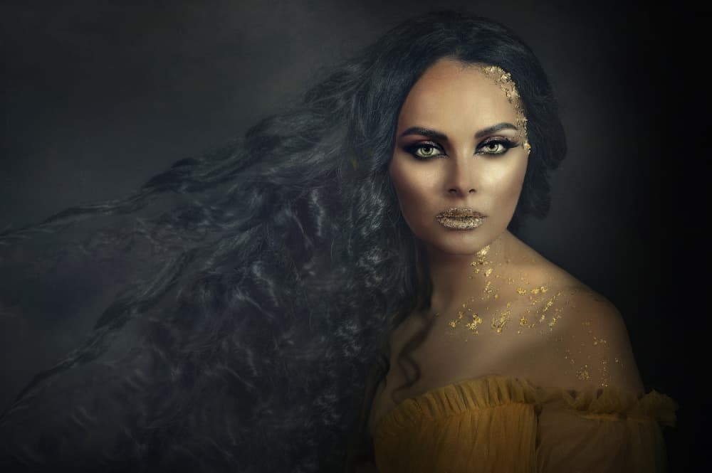 Golden Beauty Portrait by Adela  Lia Rusu — canvas wall art