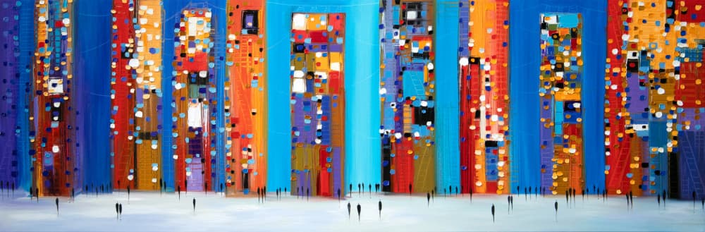 Abstract City Life by Ekaterina Ermilkina — canvas wall art