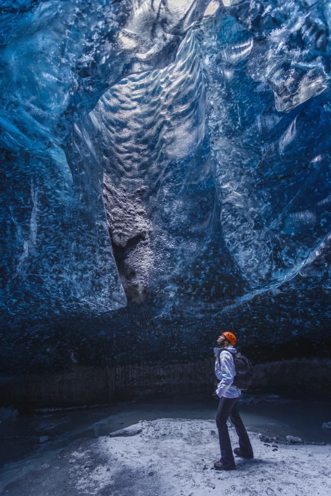 Majestic Blue Ice Cave by Pilar Hm — canvas wall art