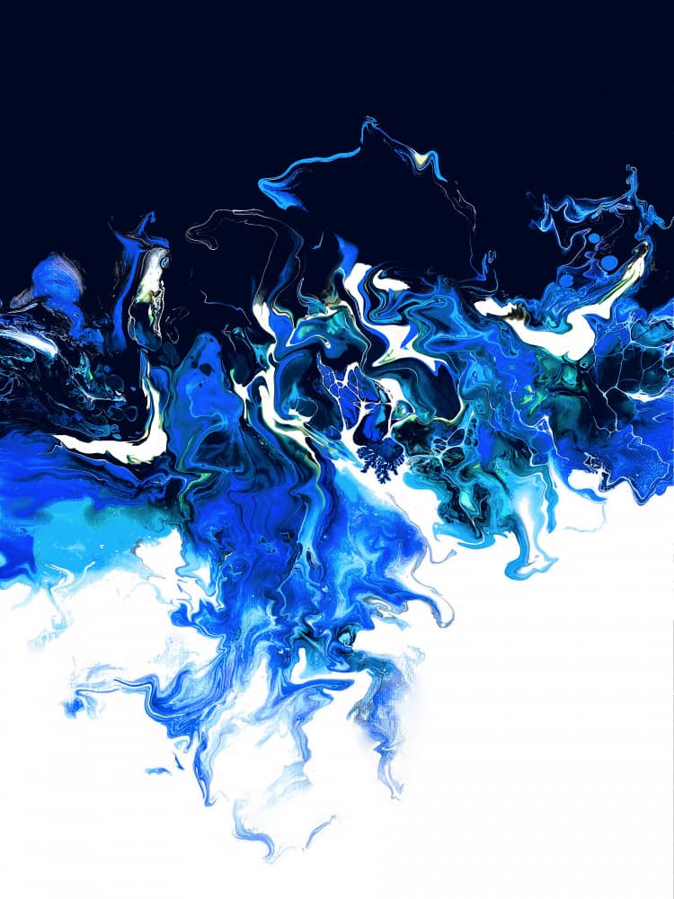 Deep Blue Flow by Alyson Storms — canvas wall art