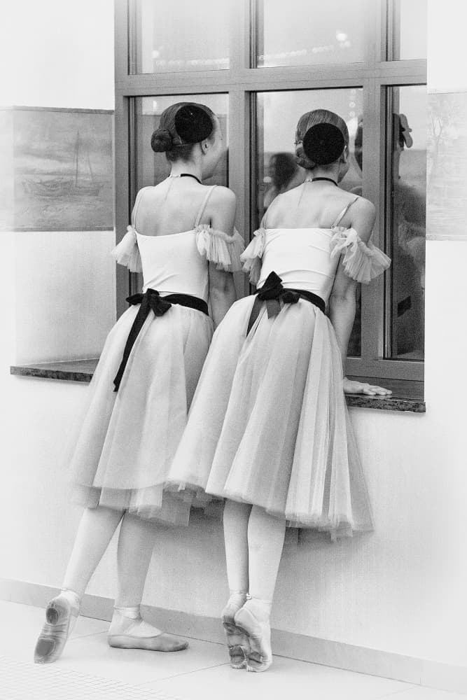 Graceful Ballerinas Waiting by Normunds Kaprano — canvas wall art