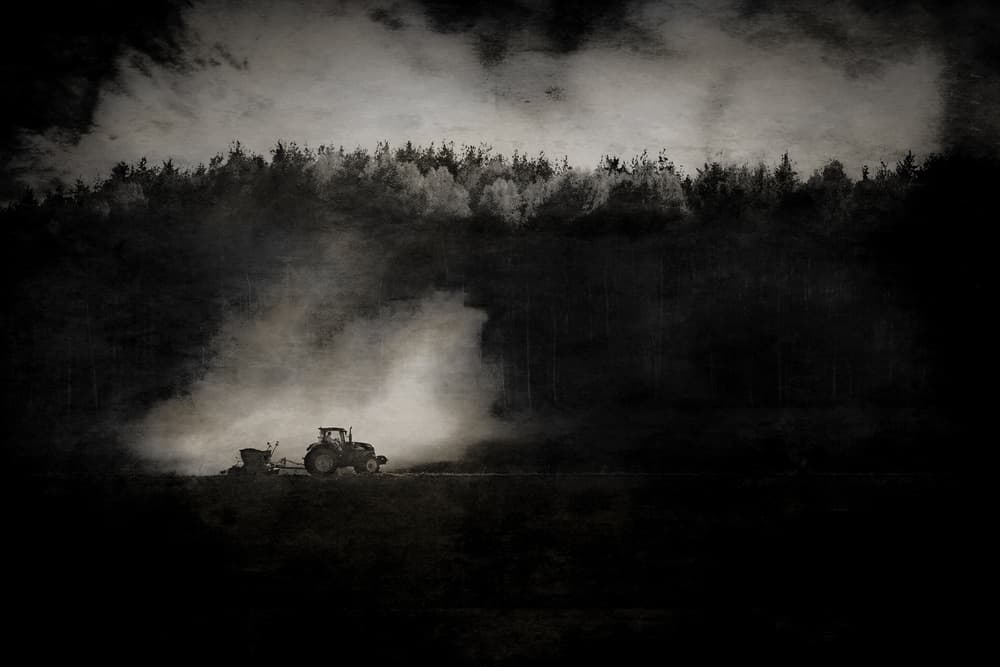 Misty Farm Work by Åsmund Kværnstrøm — canvas wall art