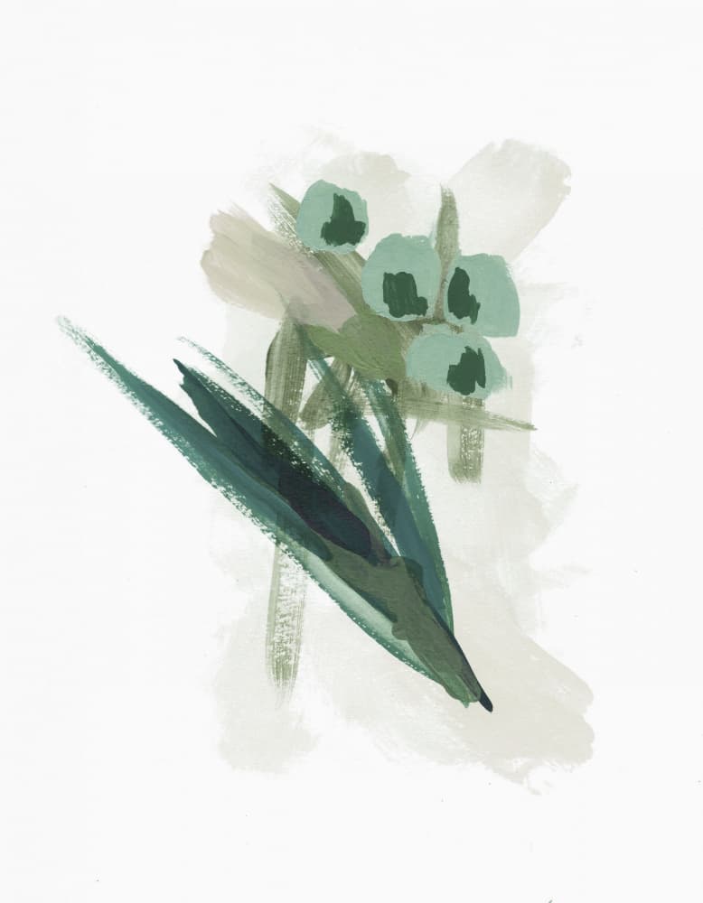 Abstract Green Flowers