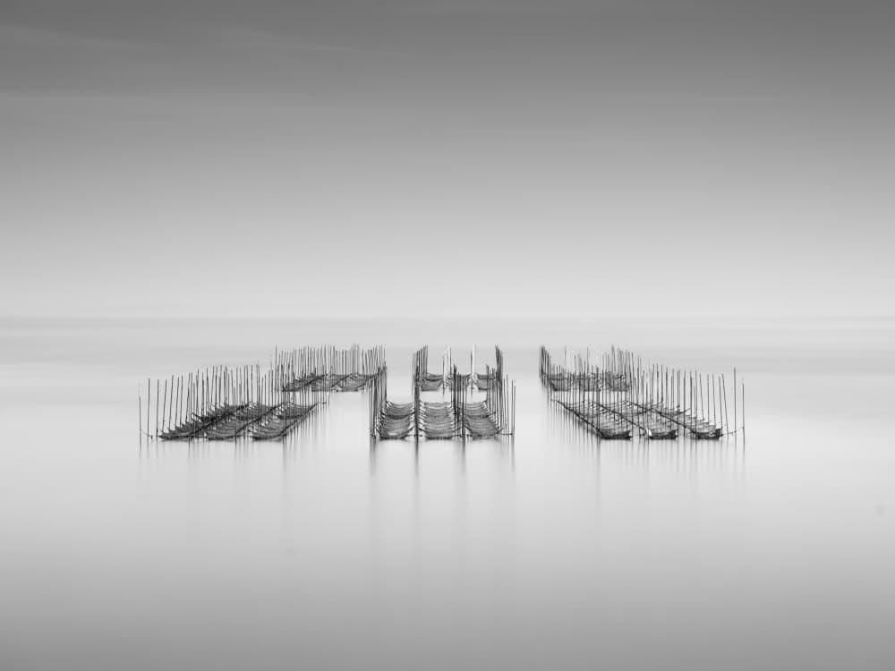 Monochrome Sea Structures by Robert Bolton — canvas wall art