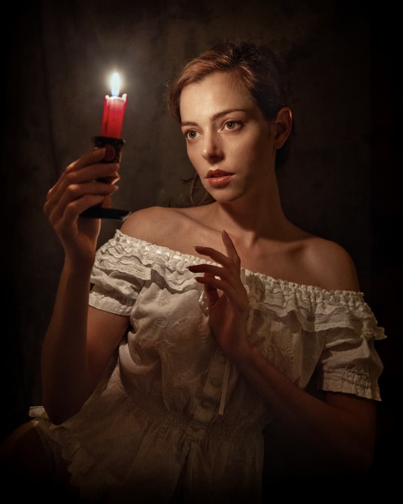 Contemplative Candlelight by Franky De Meyer — canvas wall art