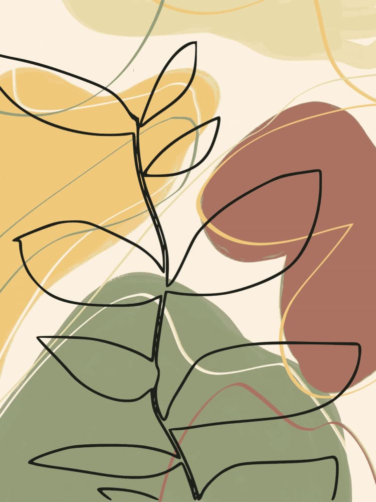 Abstract Botanical Outline by Little Dean — canvas wall art