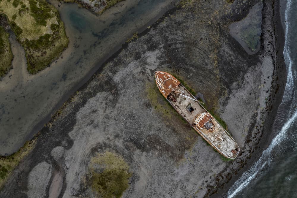 Rusty Shipwreck Shore by Bragi Ingibergsson - BRIN — canvas wall art