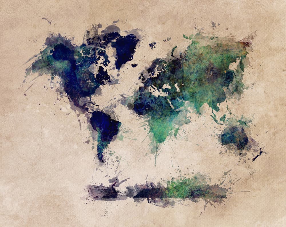 Abstract World Map by Justyna Jaszke — canvas wall art