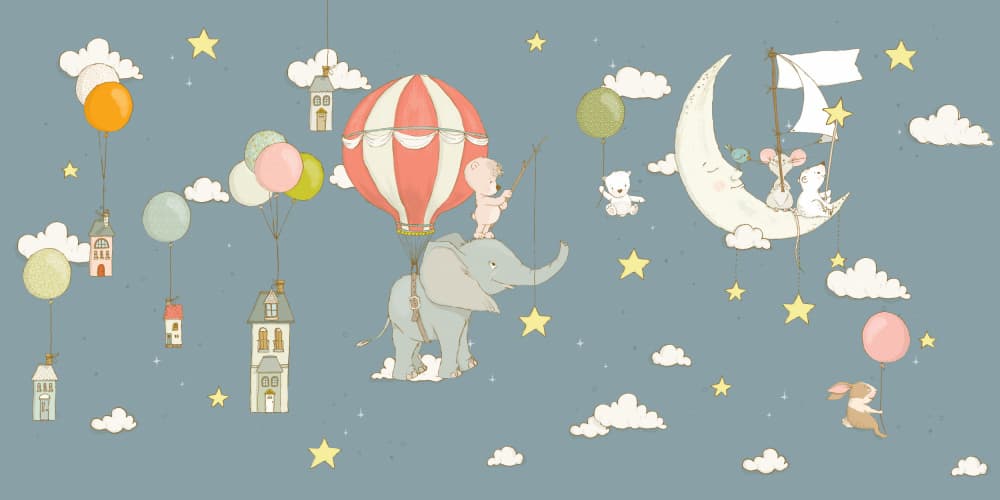 Elephant Dream _Nightblue by Sue Skellern — canvas wall art
