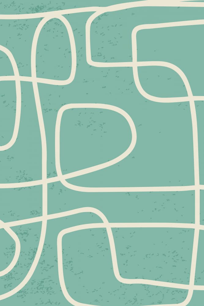 Modern Teal Line Art by jay stanley — canvas wall art
