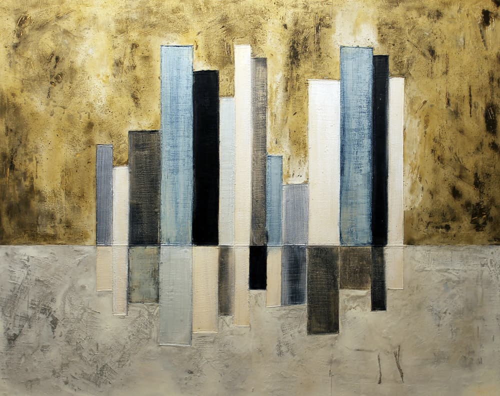 Golden Urban Reflections by andrea de ranieri — canvas wall art