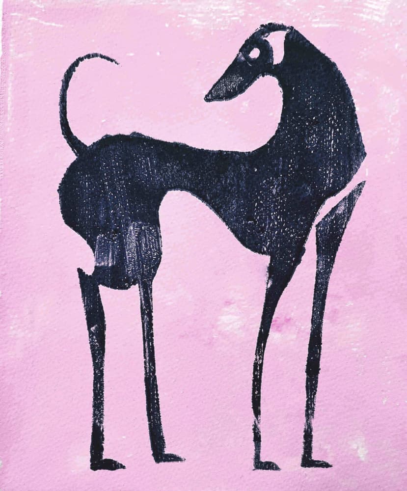 Abstract Pink Greyhound by Christina Misuro — canvas wall art