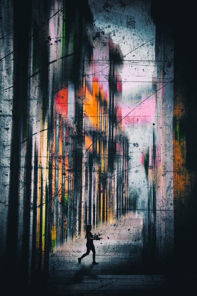 Neon City Runner by Marcus Hennen — canvas wall art
