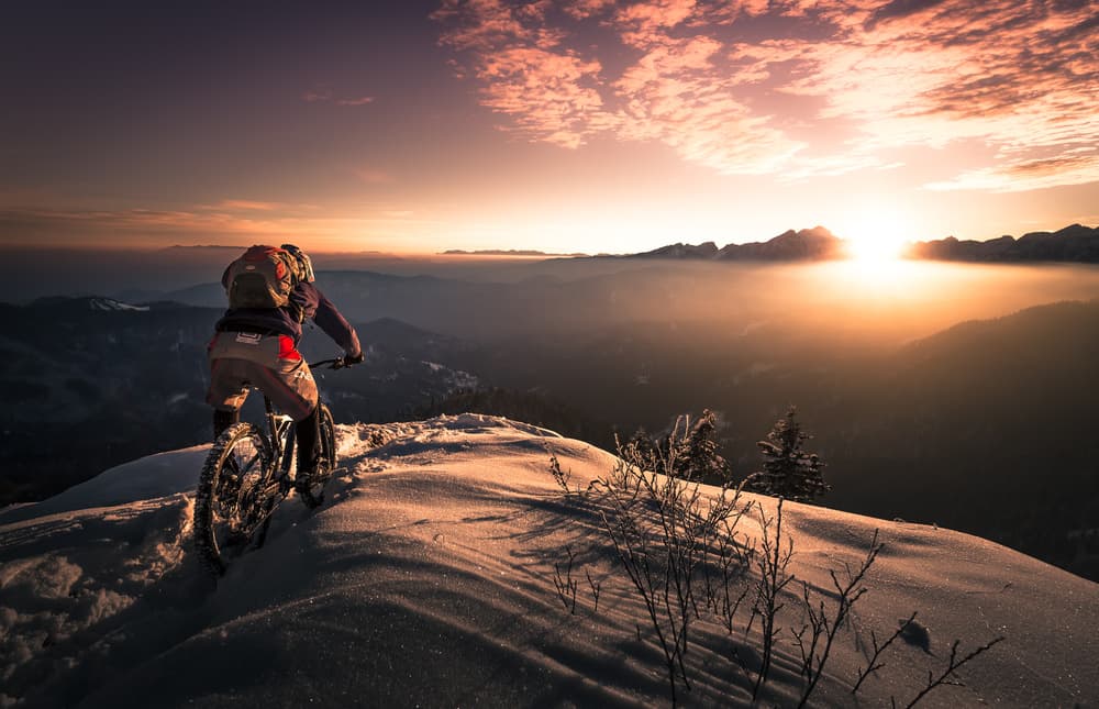 Winter Mountain Sunset Ride by Sandi Bertoncelj — canvas wall art