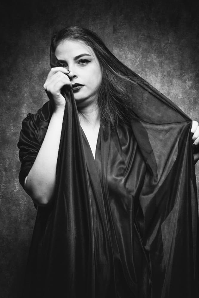 Mysterious Veiled Woman by Glamour Studio — canvas wall art