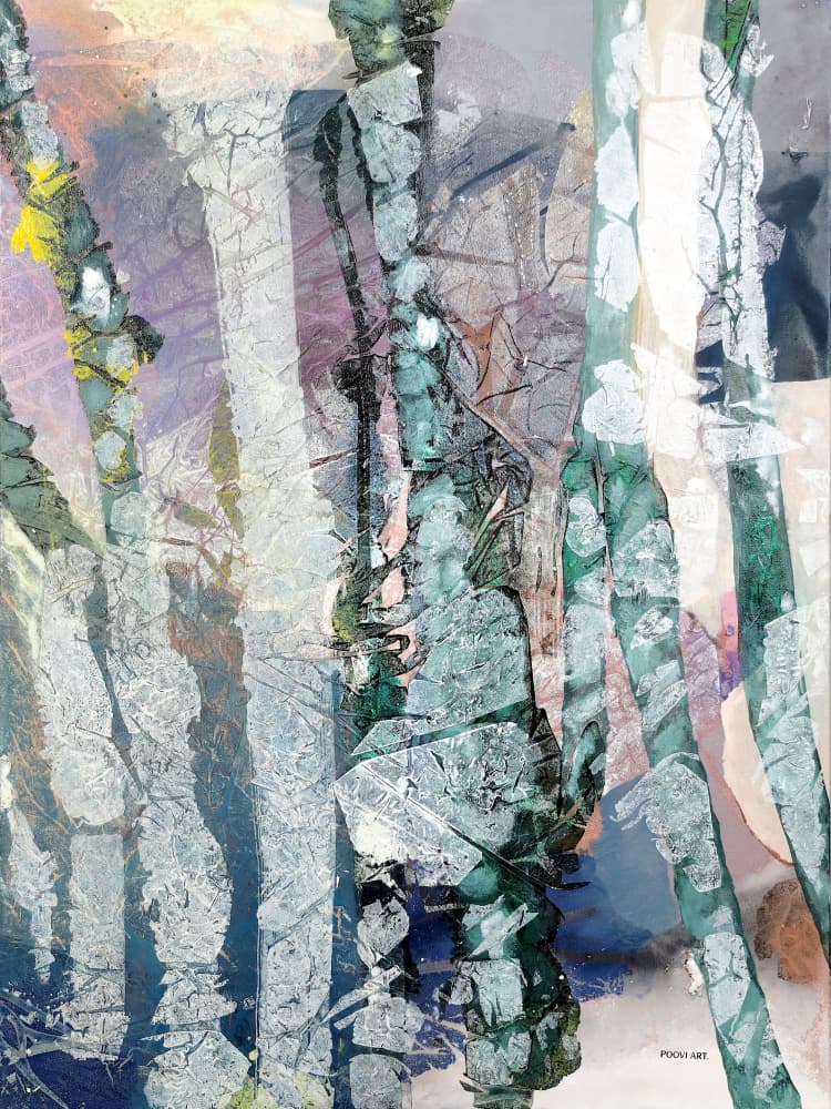 Misty Forest Abstract by POOVI ART — canvas wall art