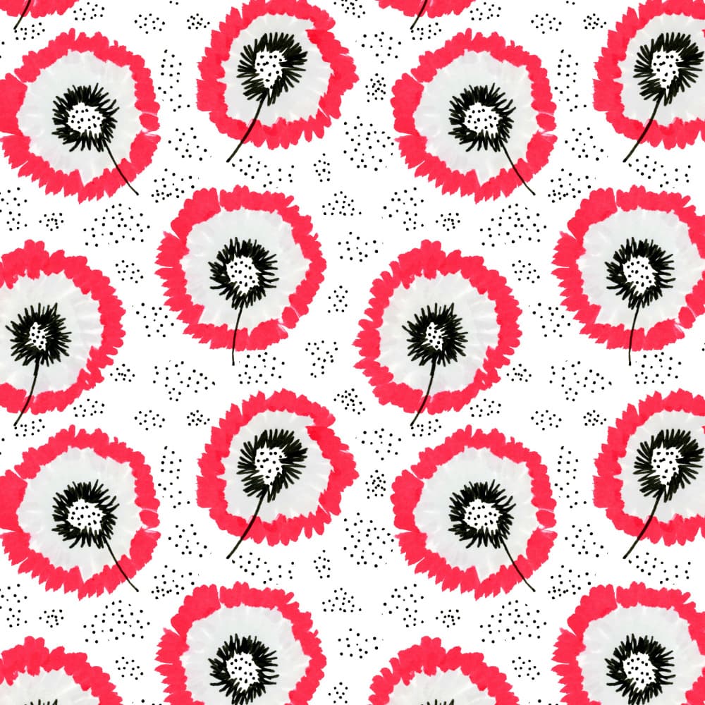 Playful Red Poppy Pattern by Michele Channell — canvas wall art