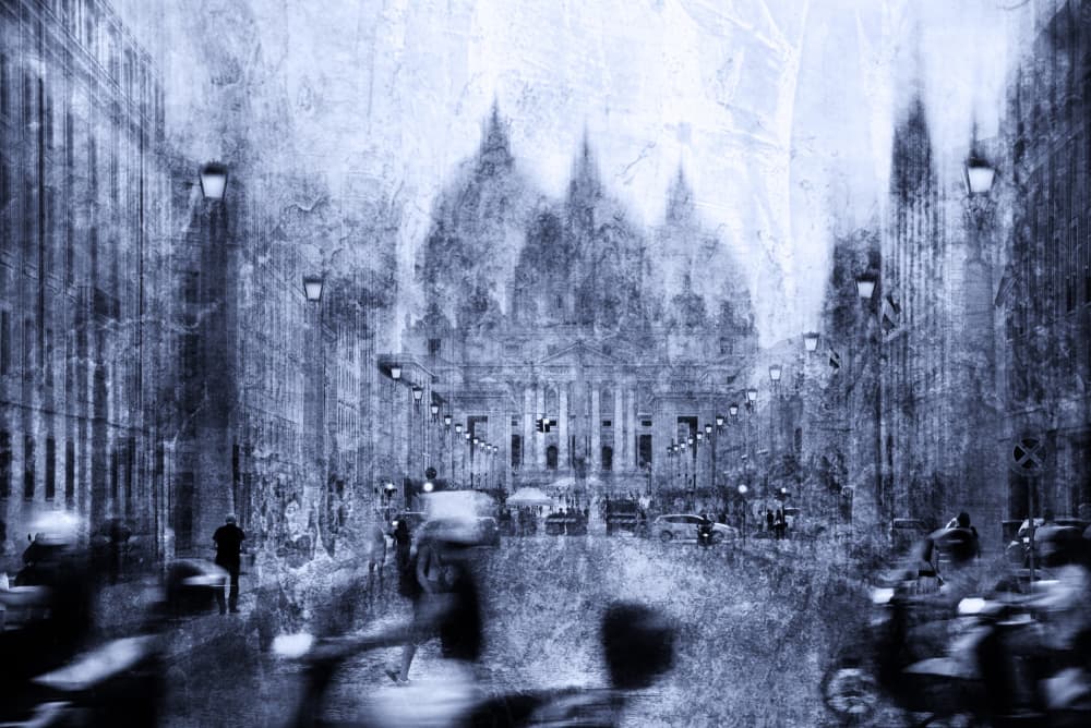Blurred City Domes by Nicodemo Quaglia — canvas wall art