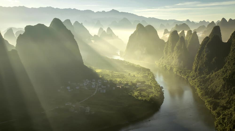 Morning Light Karst Mountains by Gregory Michiels Photography — canvas wall art