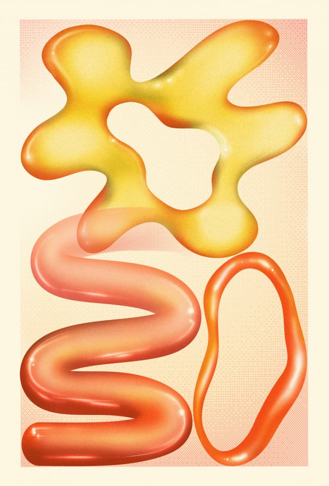 Vibrant Glossy Shapes by The Art Concept — canvas wall art