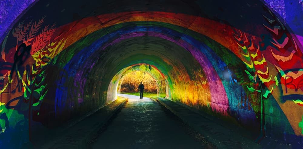 Vibrant Tunnel Journey by Yanyan Gong — canvas wall art