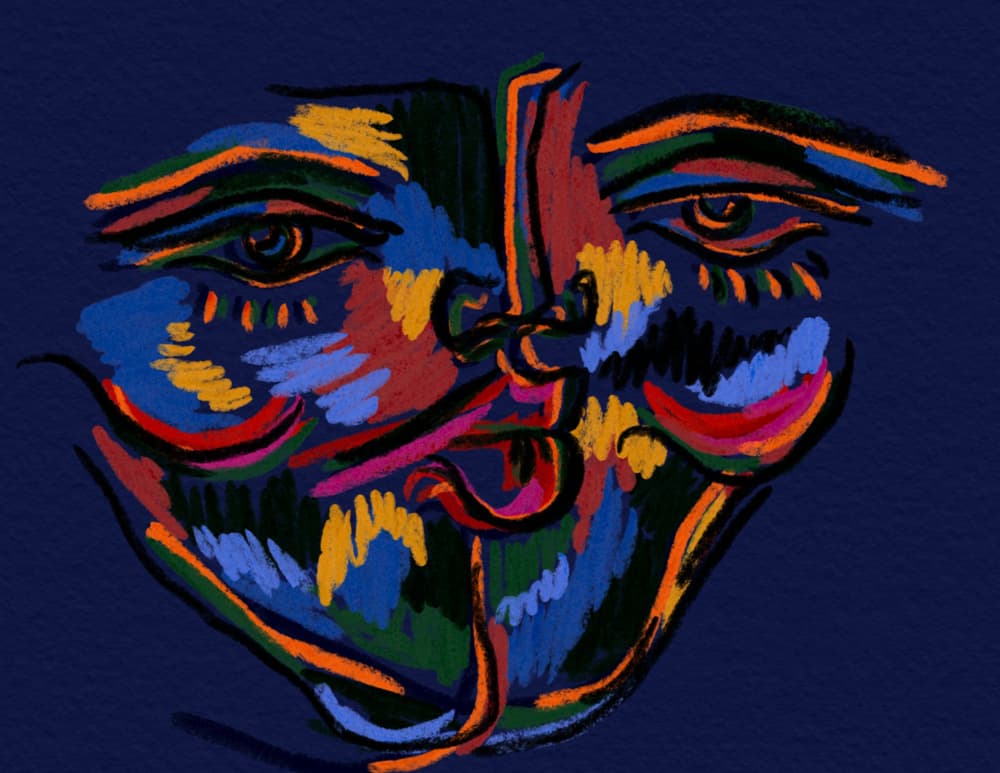 Vibrant Expressive Portrait by JLC ART — canvas wall art