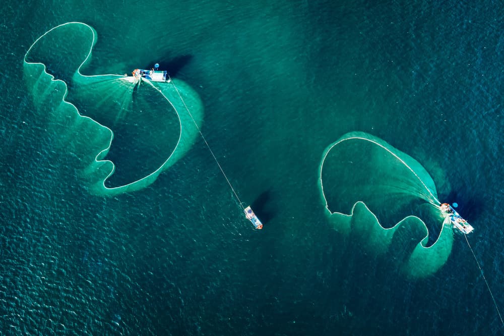 Aerial Fishing Boats by Nguyen Tan Tuan — canvas wall art