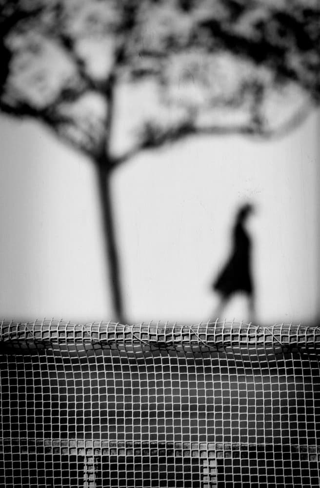 Walking Shadow Grid by Milena Seita — canvas wall art