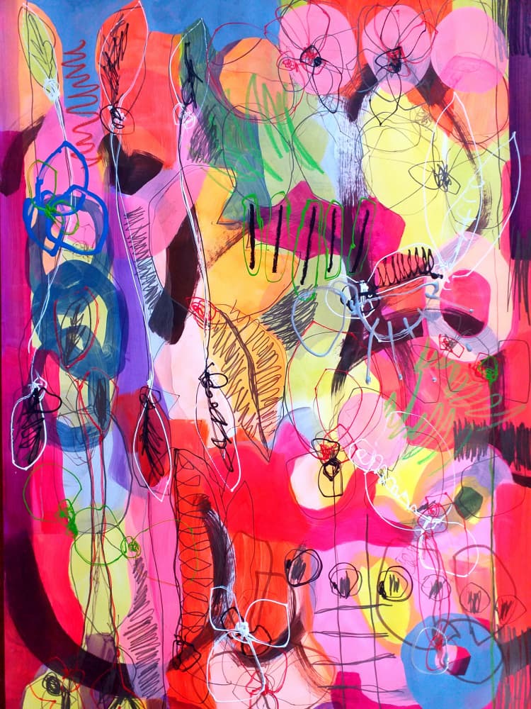 Vibrant Abstract Garden by Monika Riethmueller — canvas wall art