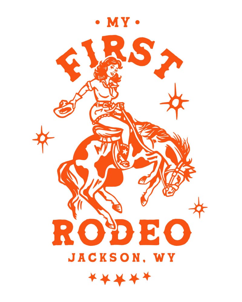 My First Rodeo Jackson Wyoming Horseback Cowgirl by The Whiskey Ginger — canvas wall art