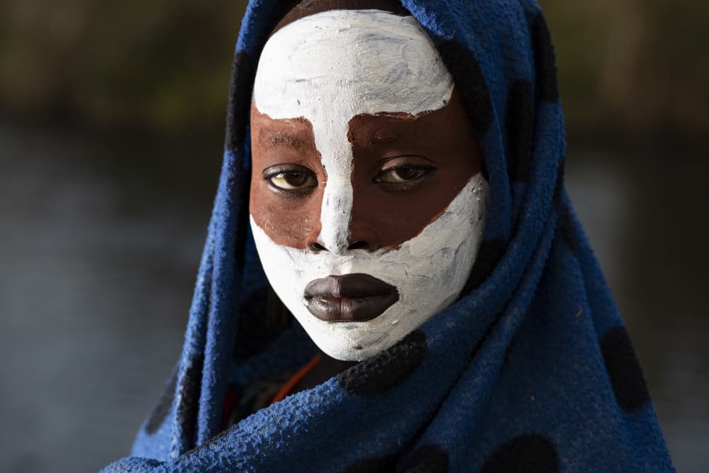 Serene Painted Face by Iris Wiener — canvas wall art