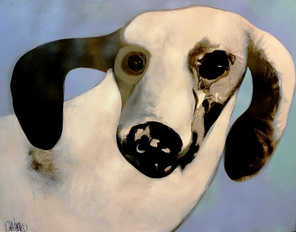 Dreamy Canine Portrait by Victor Tkachenko — canvas wall art