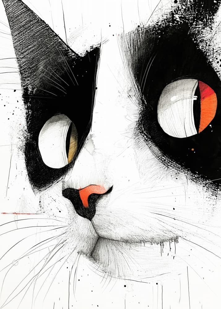 Colorful Eyed Cat by Justyna Jaszke — canvas wall art