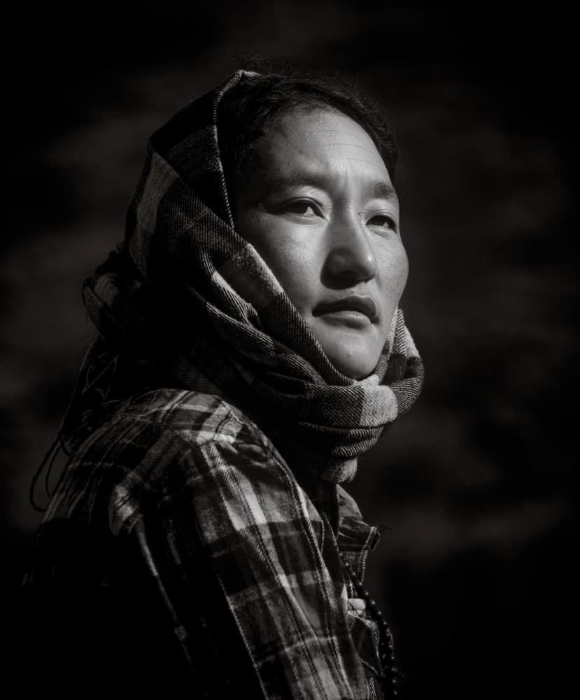 Pensive Woman Portrait by Chao Feng 天馬 — canvas wall art